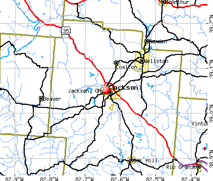 Jackson, OH map