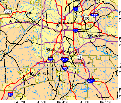 Hapeville, GA map