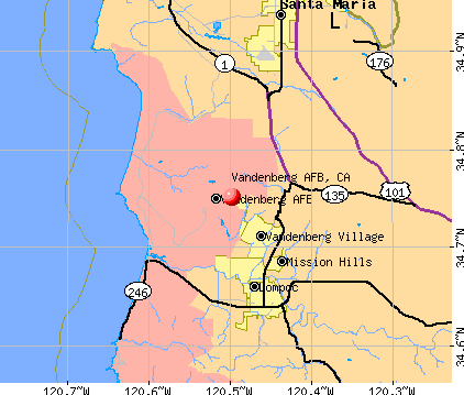 Vandenberg AFB, CA map