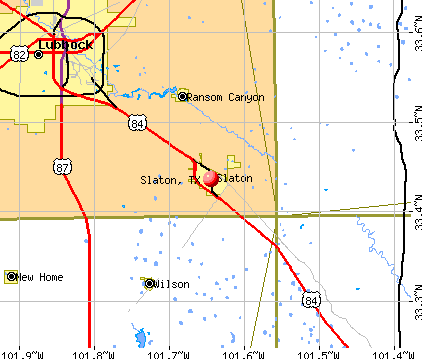 Slaton, TX map