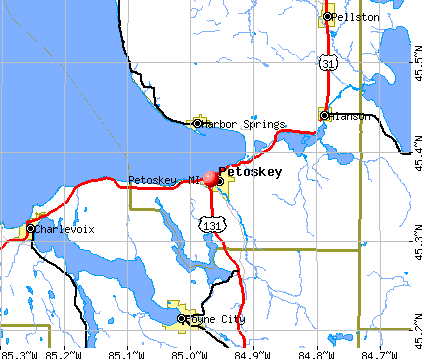 Petoskey, MI map