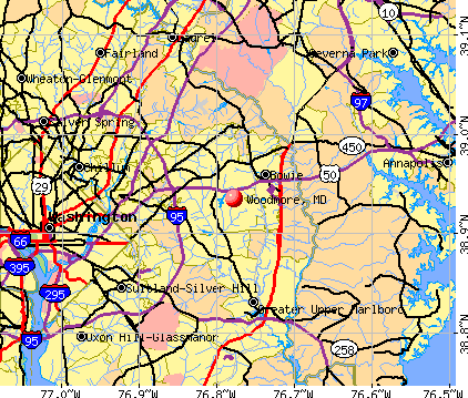 Woodmore, MD map