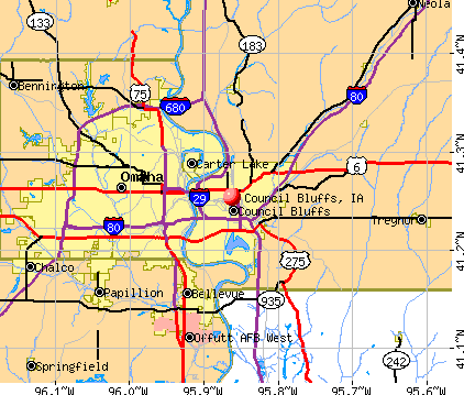 Council Bluffs, IA map