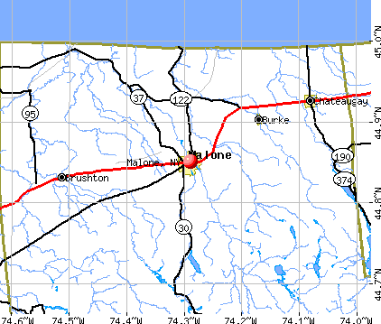 Malone, NY map