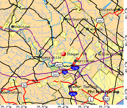 Trooper, PA map