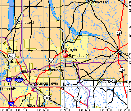 Farrell, PA map
