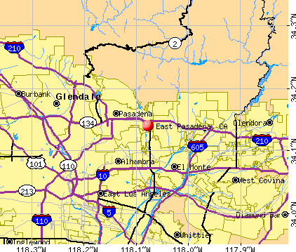 East Pasadena, CA map