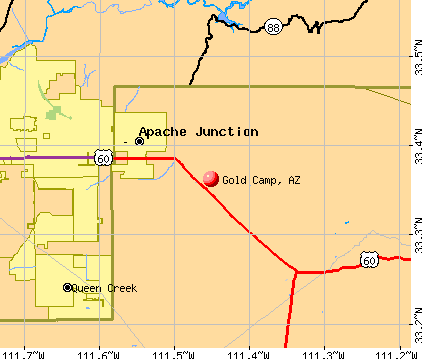 Gold Camp, AZ map