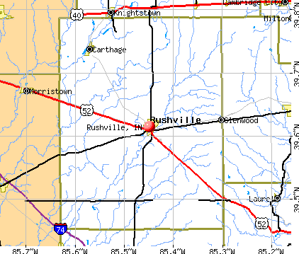 Rushville, IN map