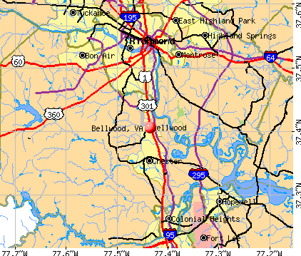 Bellwood, VA map