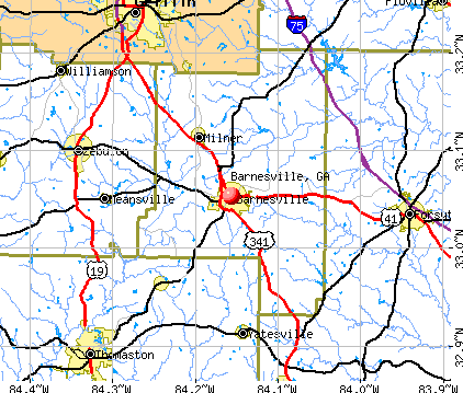 Barnesville, GA map