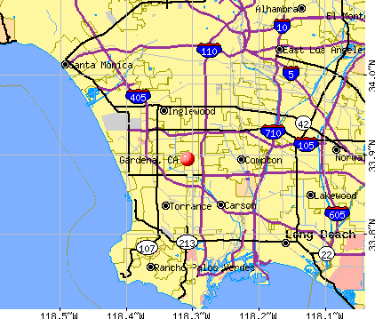 Gardena, CA map