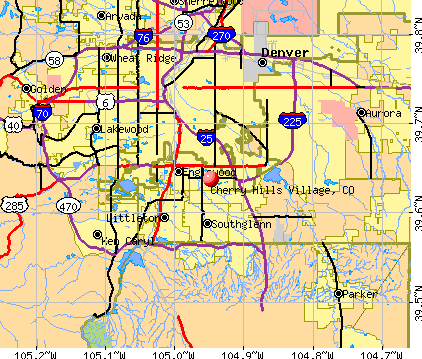 Cherry Hills Village, CO map
