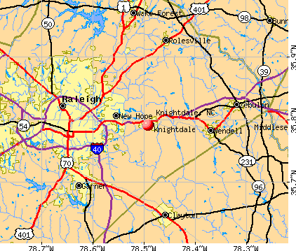 Knightdale, NC map