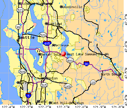 West Lake Sammamish, WA map