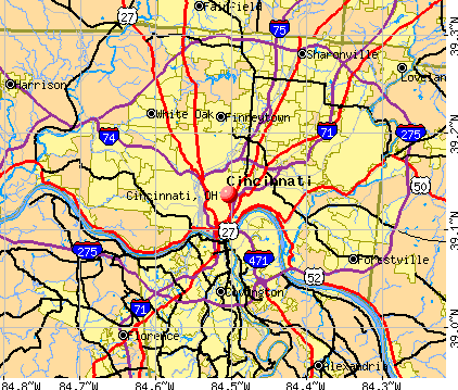 Cincinnati, OH map