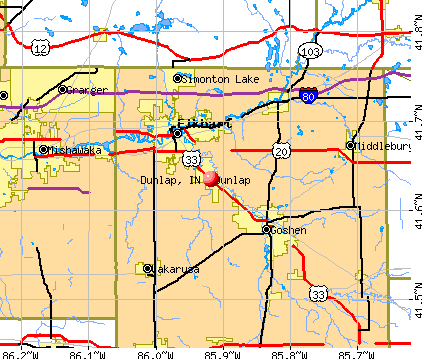 Dunlap, IN map