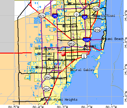 West Miami, FL map
