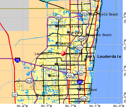 Lauderhill, FL map