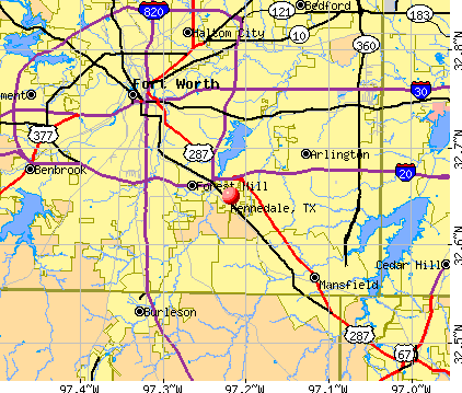 Kennedale, TX map