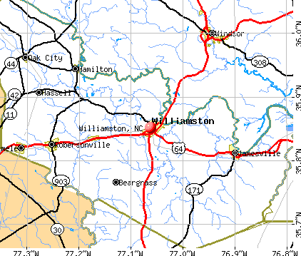 Williamston, NC map