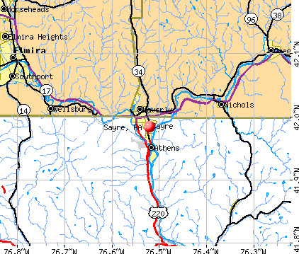 Sayre, PA map