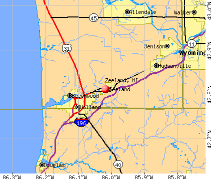 Zeeland, MI map