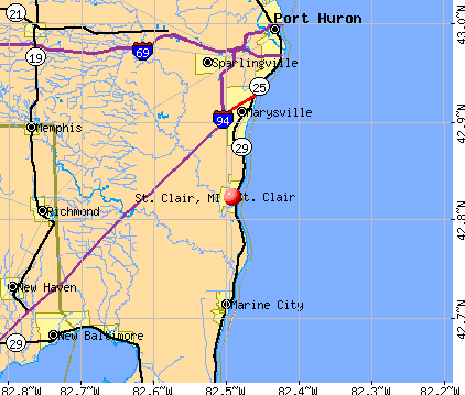 St. Clair, MI map