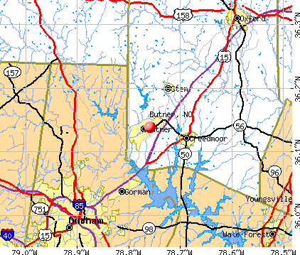 Butner, NC map