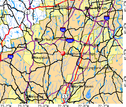 Cheshire Village, CT map