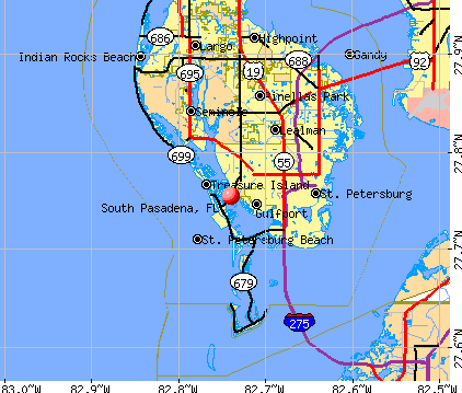 South Pasadena, FL map