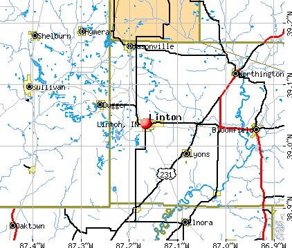 Linton, IN map