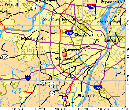 Glendale, MO map