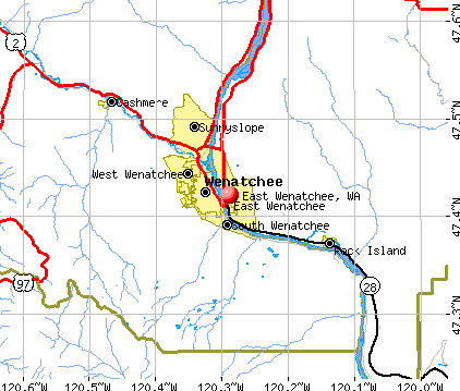 East Wenatchee, WA map
