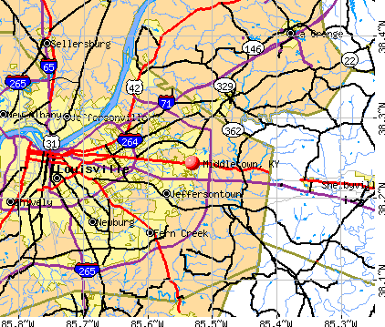 Middletown, KY map