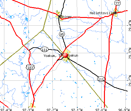 Yoakum, TX map