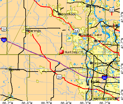 Huntley, IL map