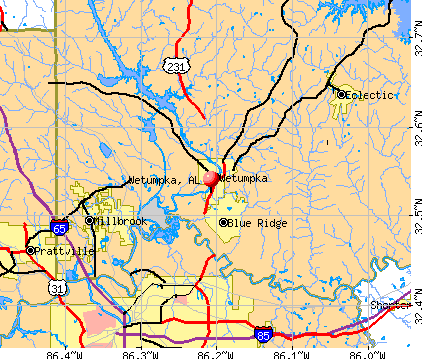Wetumpka, AL map