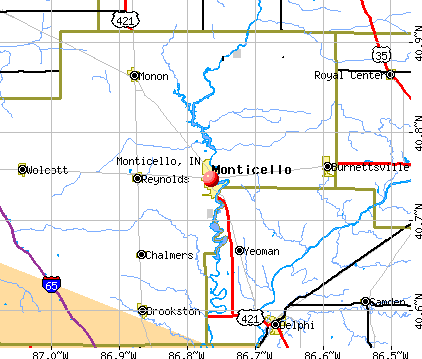 Monticello, IN map