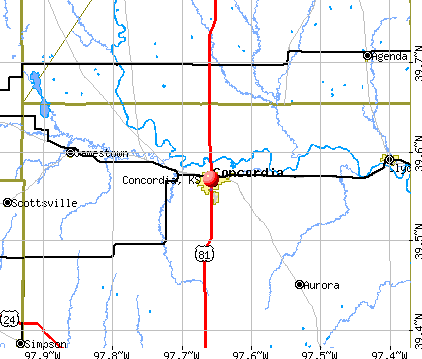 Concordia, KS map