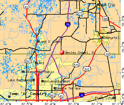 Wesley Chapel, FL map