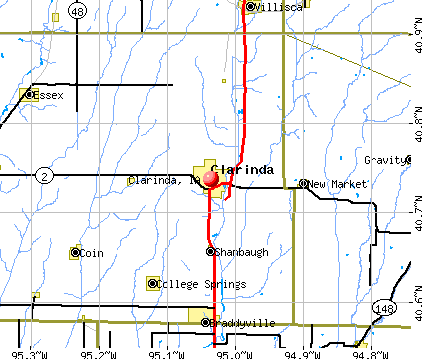 Clarinda, IA map