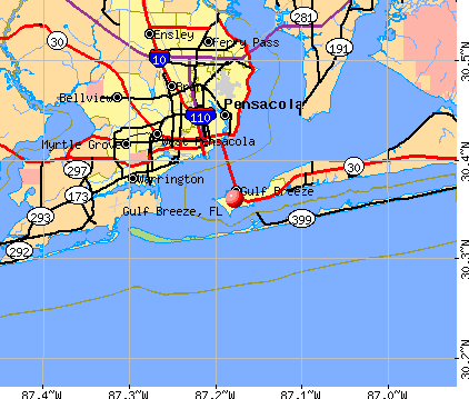 Gulf Breeze, FL map
