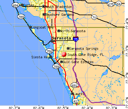 South Gate Ridge, FL map