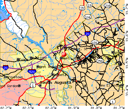 Belvedere, SC map