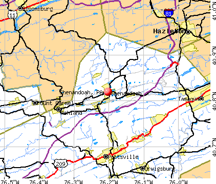 Shenandoah, PA map