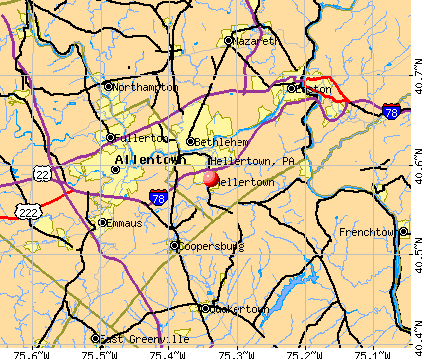 Hellertown, PA map