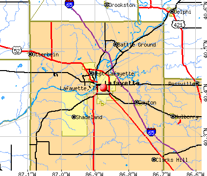 Lafayette, IN map
