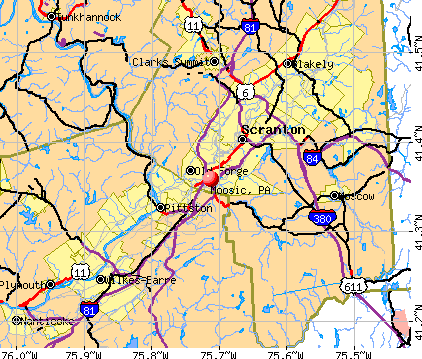 Moosic, PA map