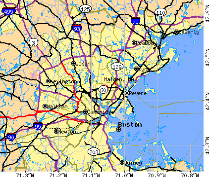 Malden, MA map